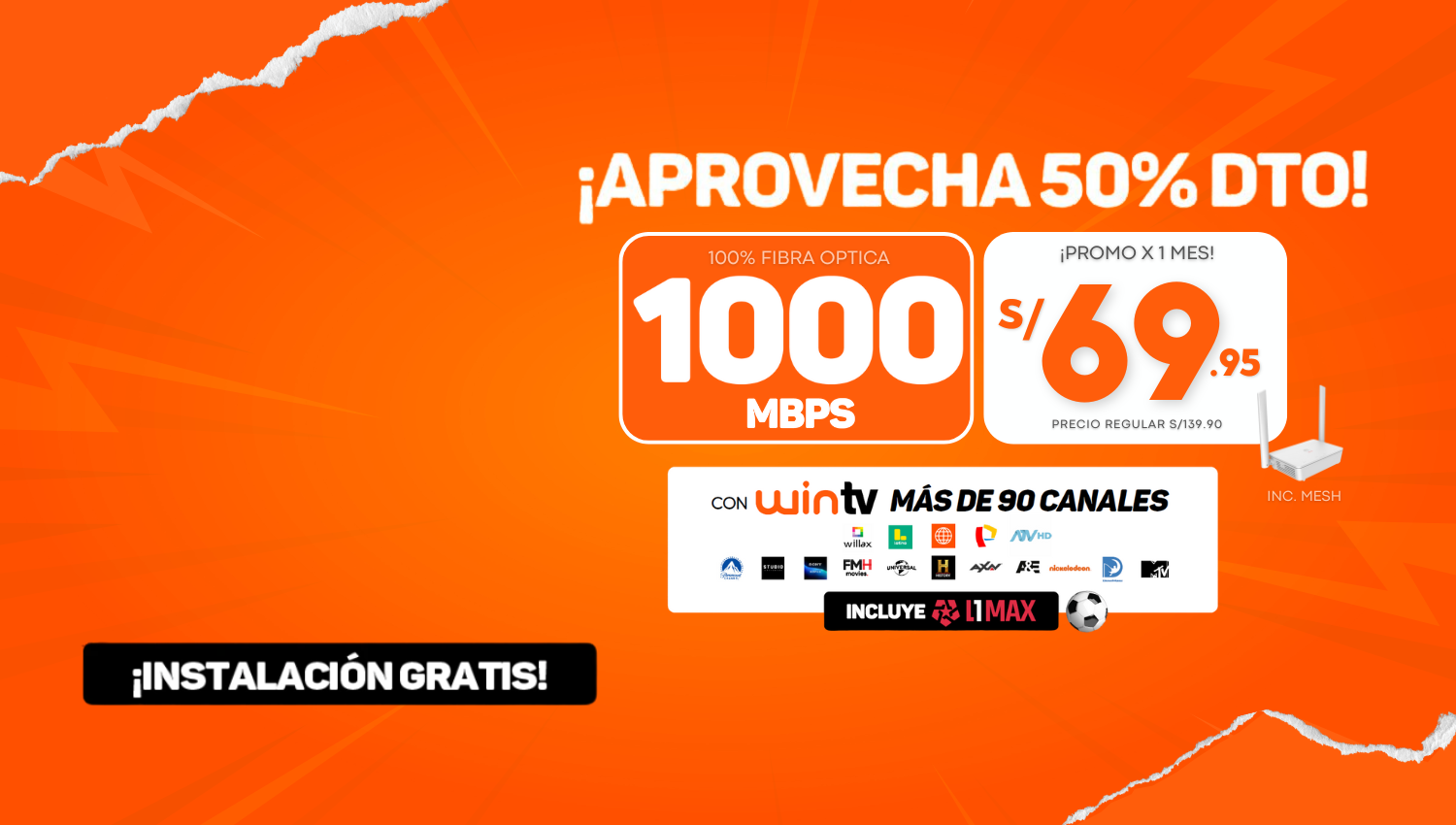 Internet por fibra óptica WIN